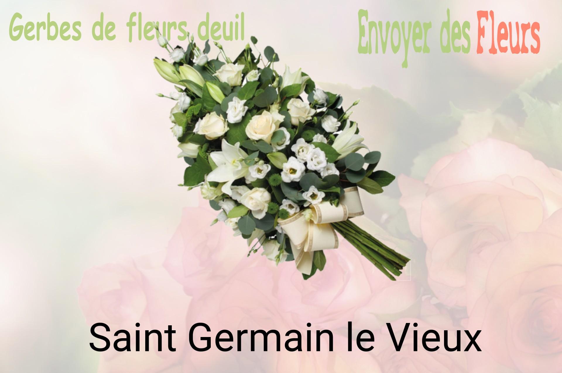 Gerbe de fleurs de deuil livrée à Saint-Germain-le-Vieux